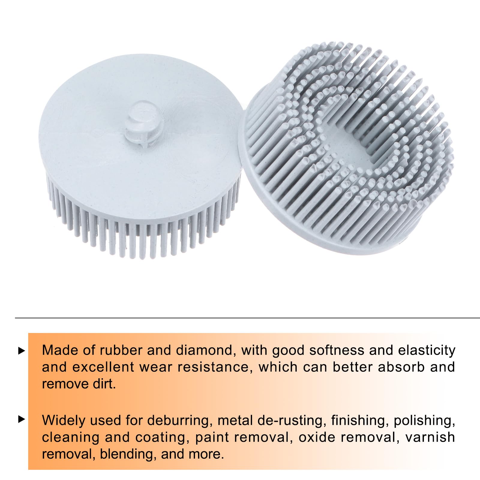 QUARKZMAN 2pcs Disque À Poils 2" 120 Grit Brosse Abrasive Ébavurage Disque Brosse Électrique Avec Disque Abrasif À Changement Rapide Lock Pour Enlèvement De Revêtement Pour Metal, Blanc