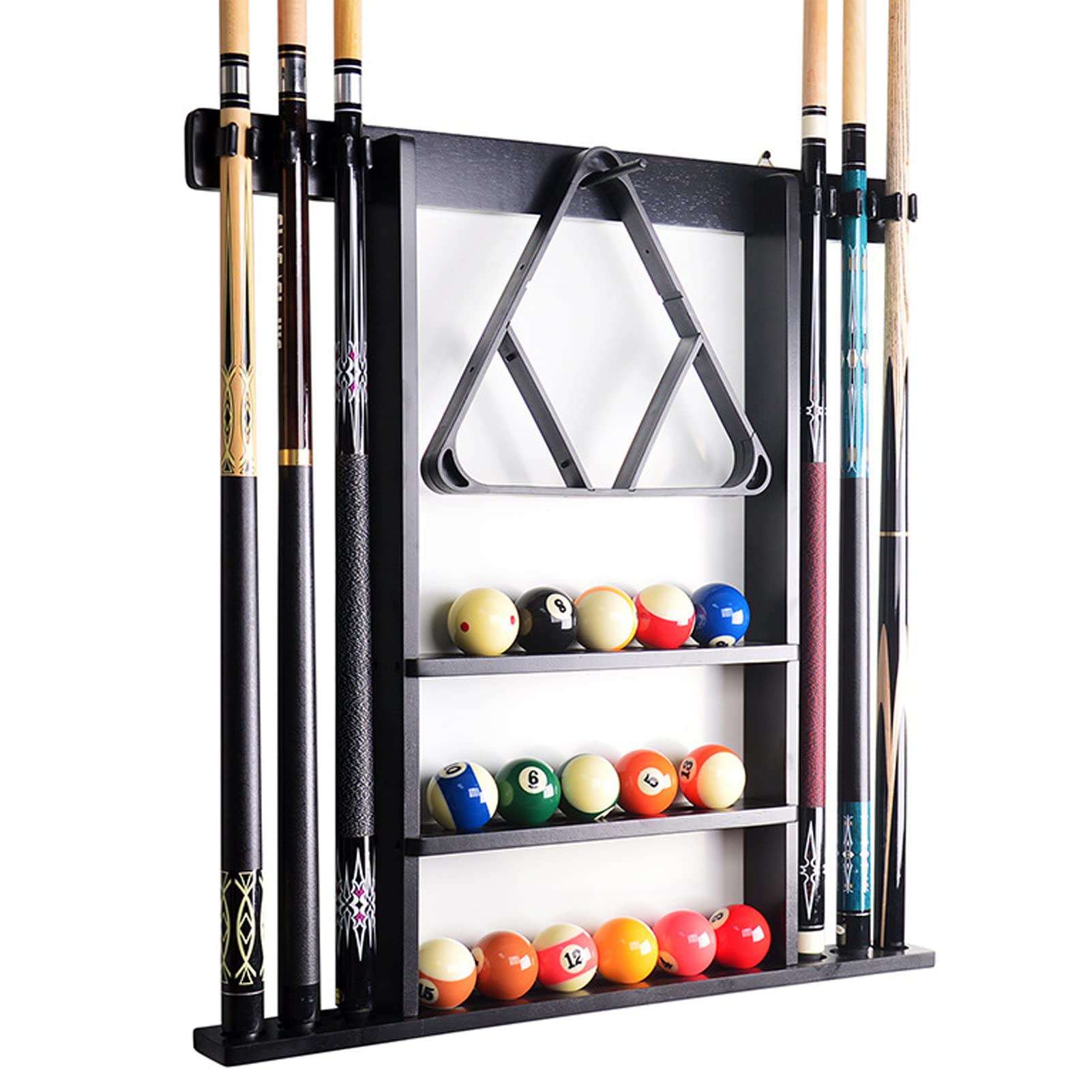 Portastecche Da Biliardo A Parete - In Legno Massiccio, 6 Fori, Facile Installazione, Per Casa E Club - Foto 7