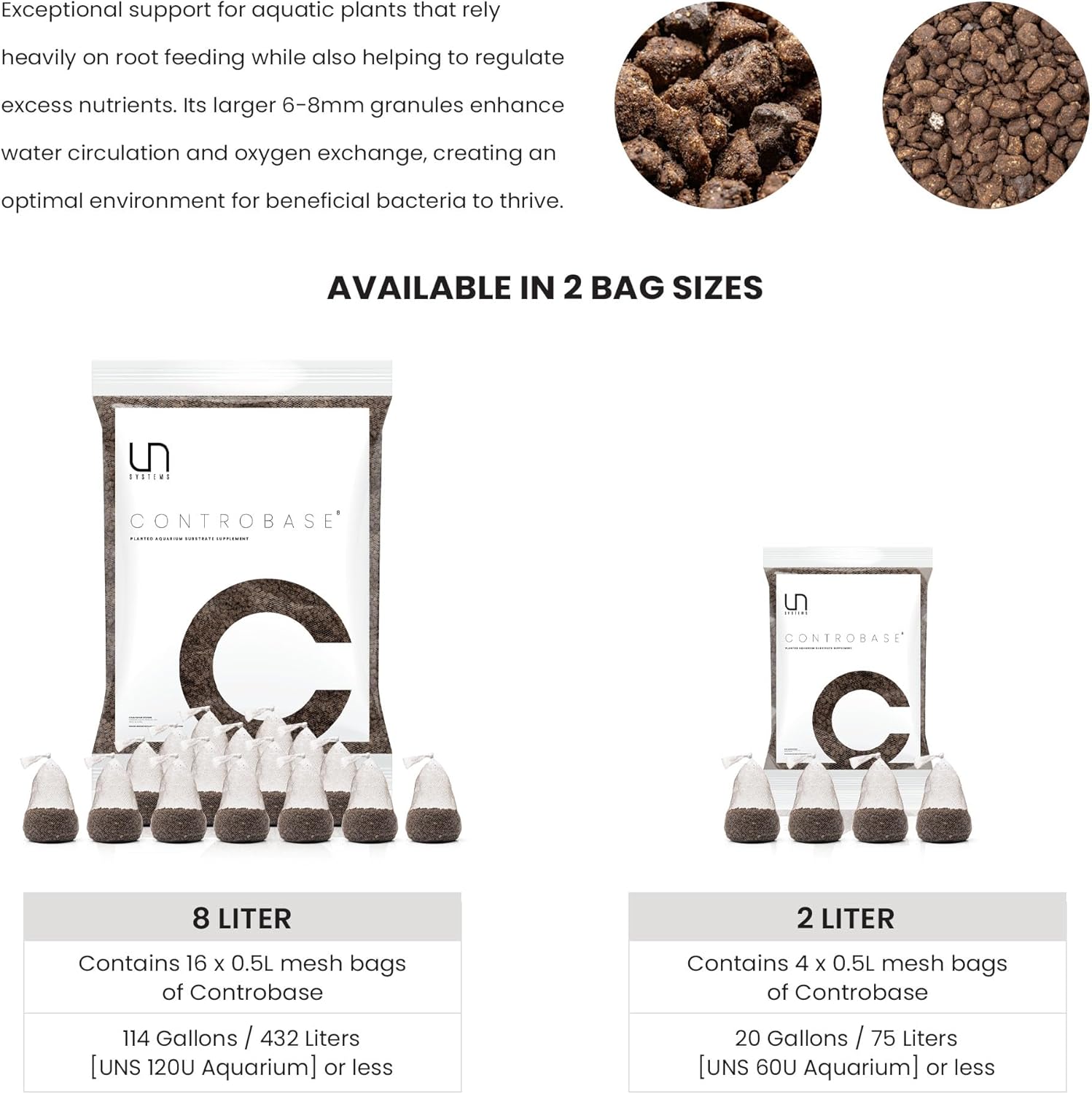 Ultum Nature Systems Controbase – Nutrient-Rich Aquarium Substrate for Live Plants, Fish Tank Aqua Soil for Planted Aquarium, Aquascaping - Aquarium Base Layer, Fertilizing Substrate - 2L, 2.5LB