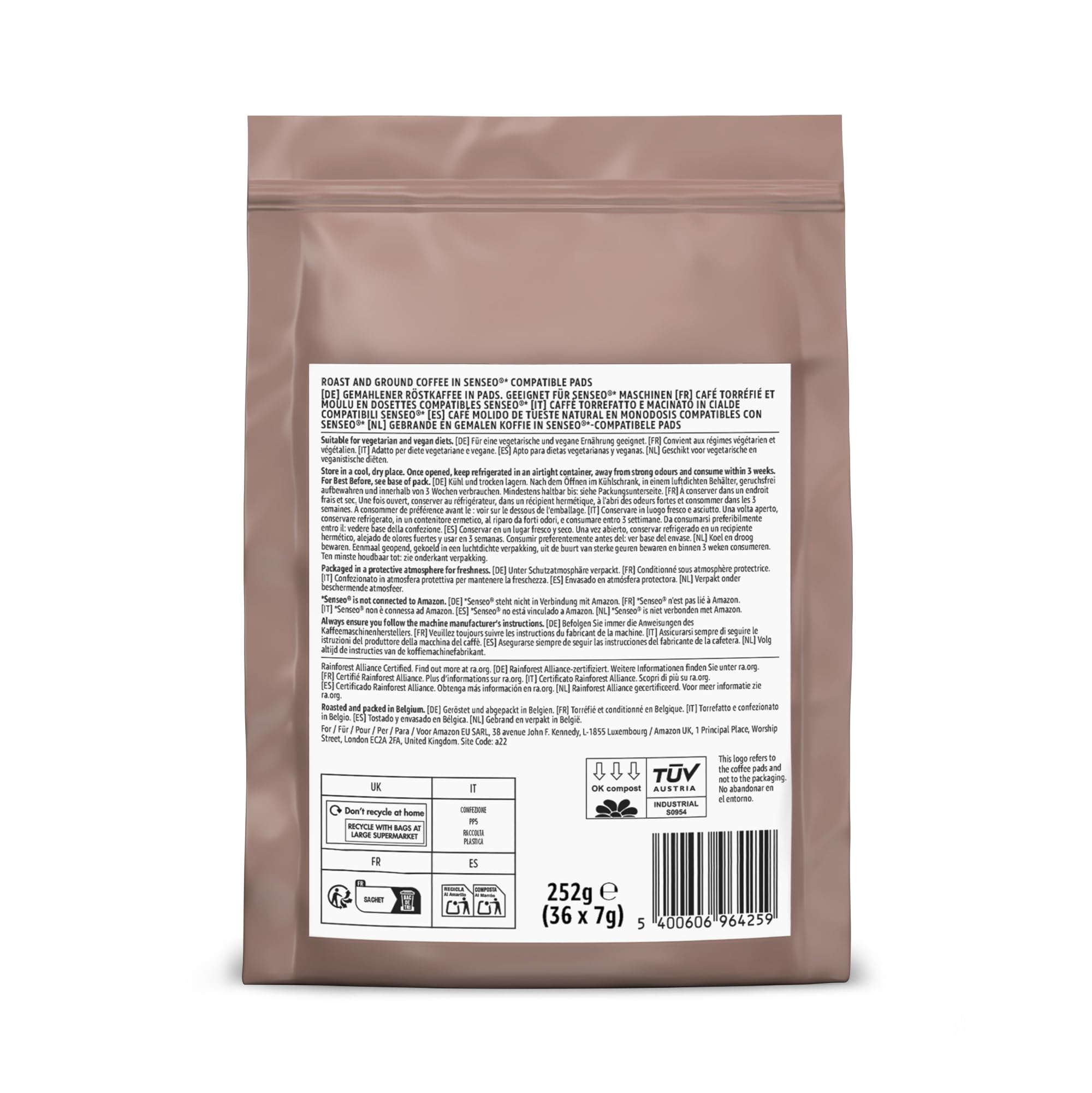 by Amazon Monodosis Intensas 36 Unidades Senseo Cafeteras Rainforest Alliance