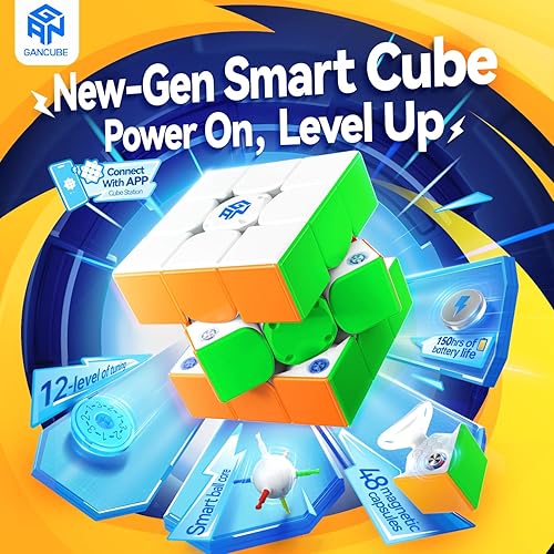 Miniatura 2 de GAN 356 i Carry E, Cubo de Velocidad Inteligente 3x3 Magnético Conectado Electrónico Bluetooth para Niños y Adultos con Temporizador, Seguimiento de