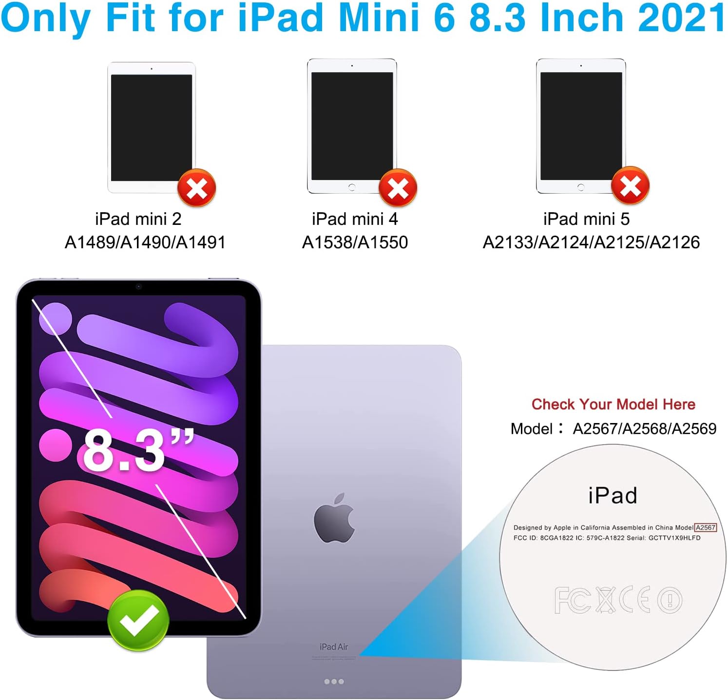 3 Pack SPARIN Screen Protector Compatible with iPad Mini 6 2021 8.3 Inch, Tempered Glass Screen Protector for iPad Mini 6th Generation, High Response