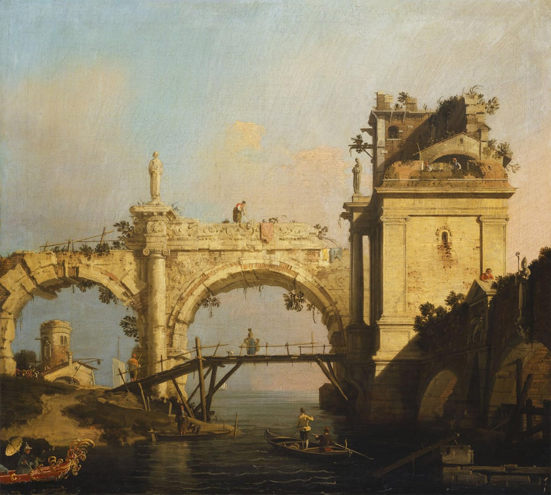 Impression sur toile Antonio Canal 60x90 cm poster arcade ruine - 5