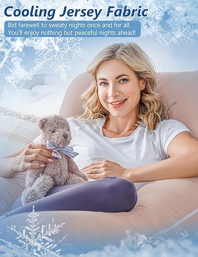 Miniatura 3 de Meiz Almohadas de embarazo, almohadas refrescantes de embarazo para dormir, almohada de maternidad para mujeres embarazadas altas, almohada corporal