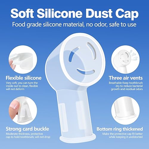 Miniatura 3 de THISONG iO - Fundas de silicona para cabezal de cepillo de dientes eléctrico, fundas de silicona suave para cepillos de dientes eléctricos Oral B,