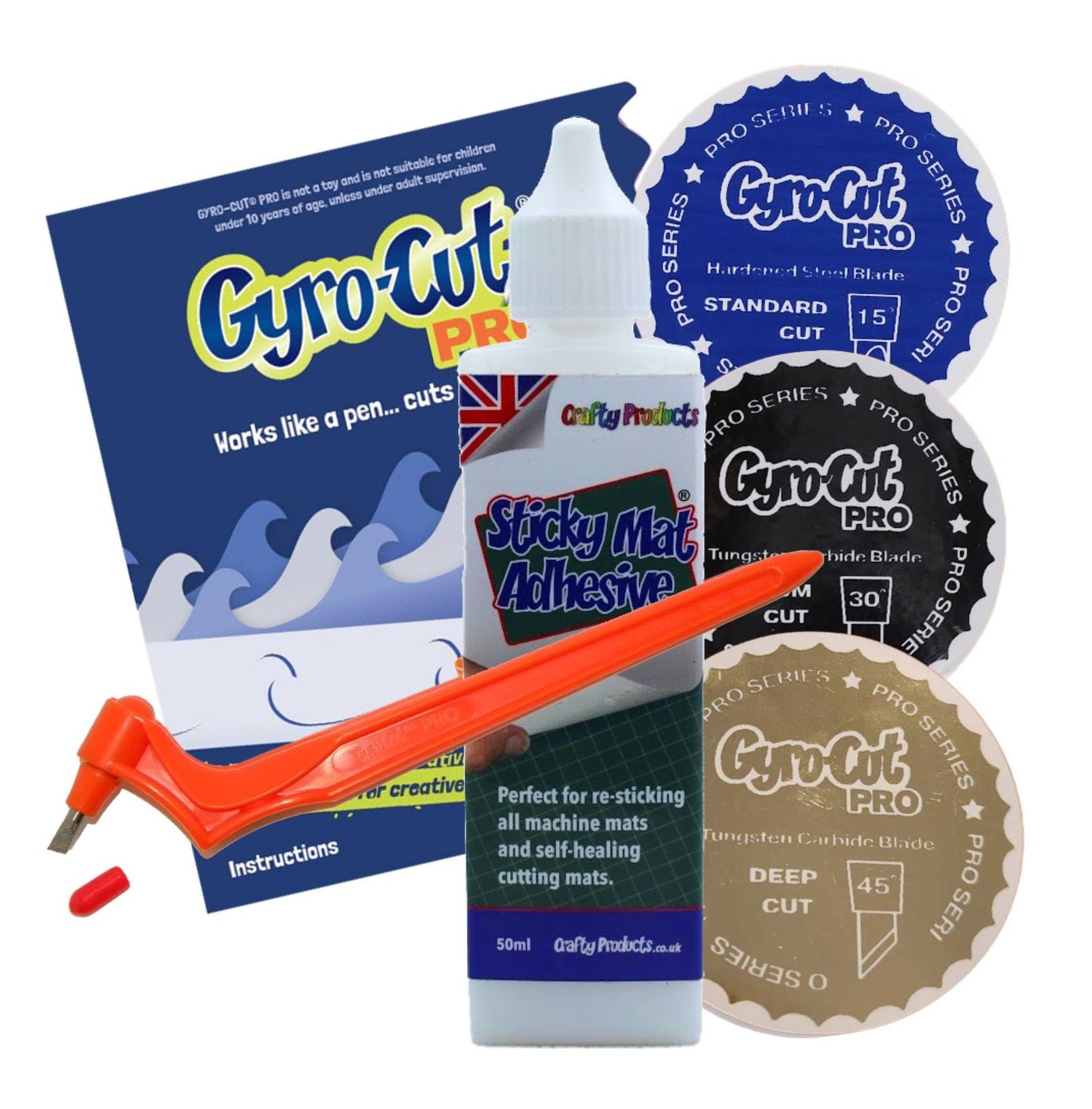 Original Gyro-Cut® Pro Werkzeug inklusive aller 3 Klingen und SMA – Standard-, Mittel- und Tiefschnittklingen