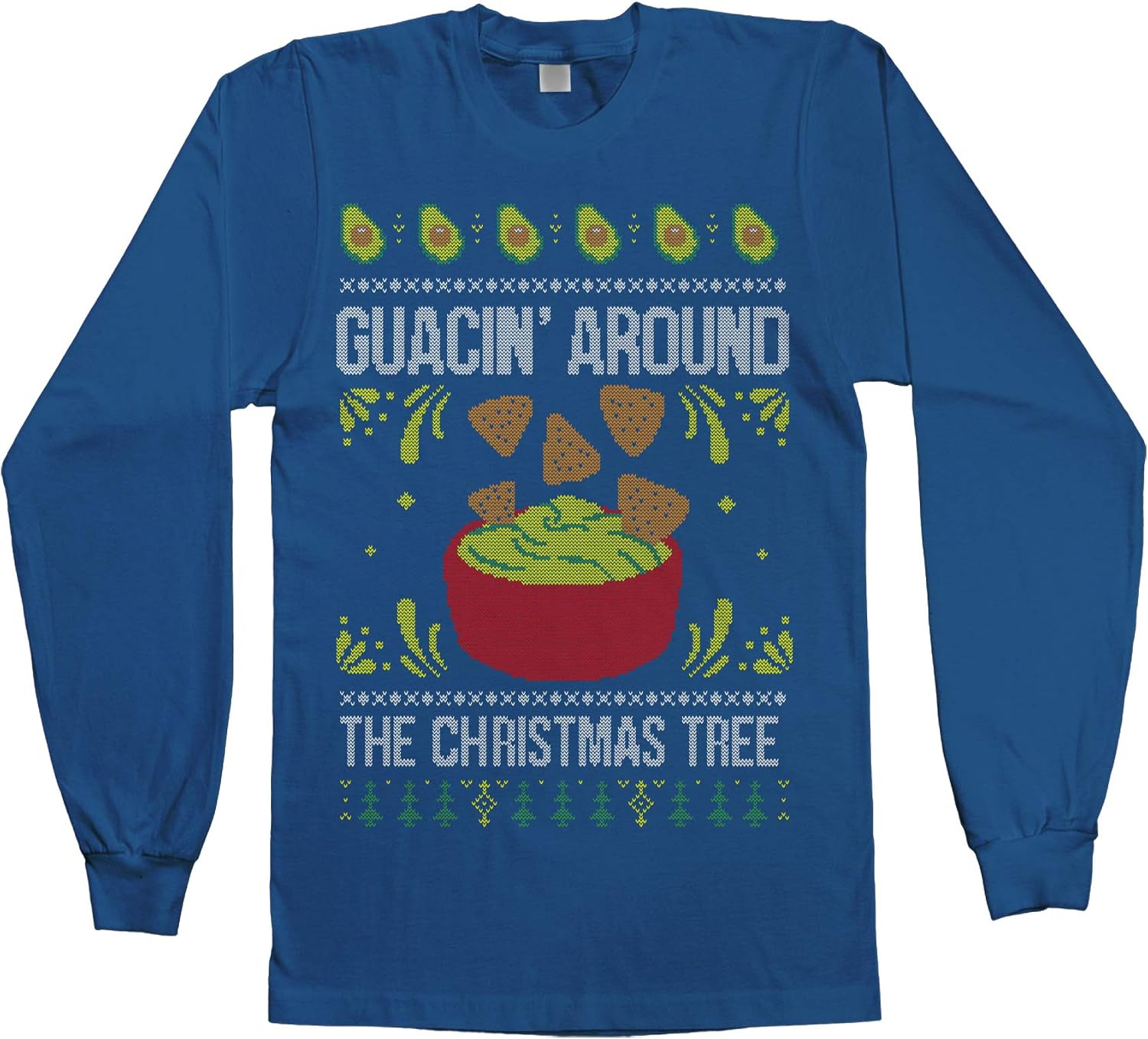Threadrock Men's Guacin' Around The Christmas Tree Long Sleeve T-Shirt