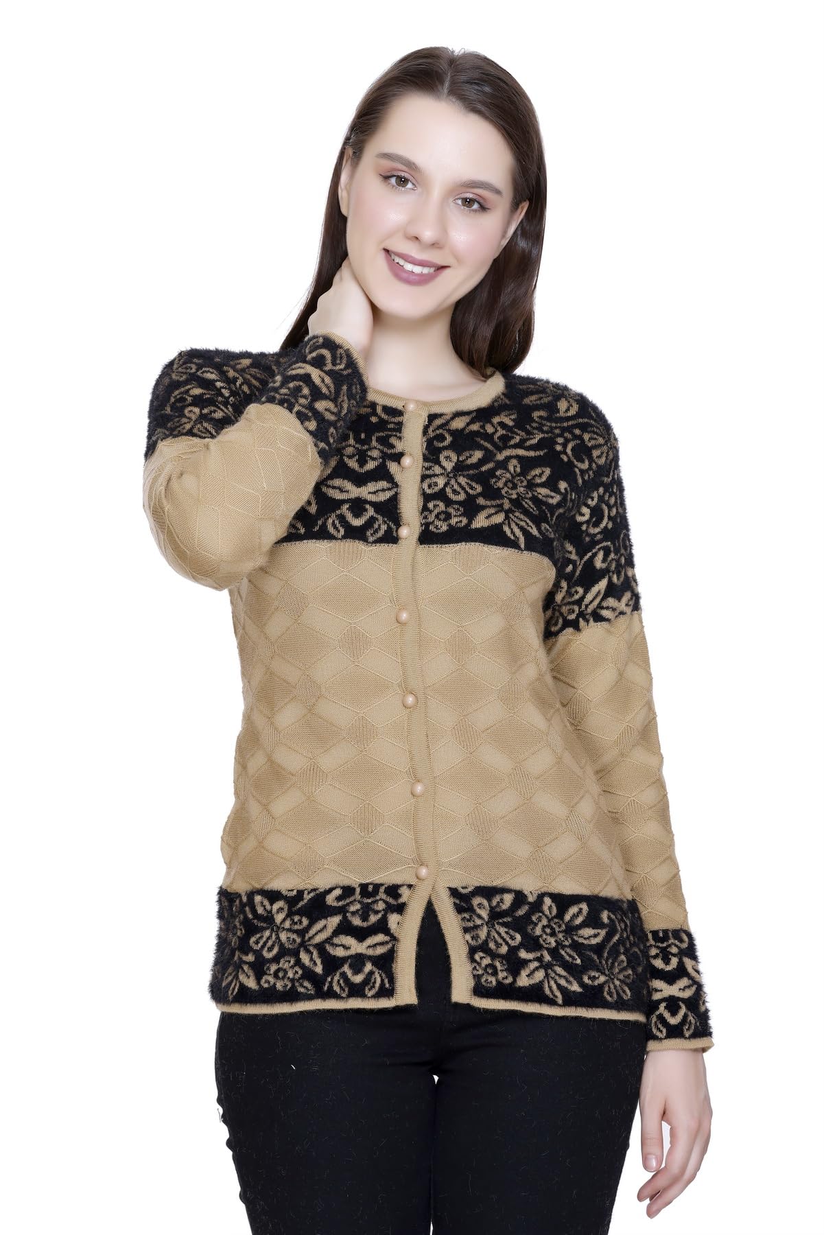 chatanya Premium Women's Buttoned Pure Woollen Knitted Cardigan/Sweaters-picture-17