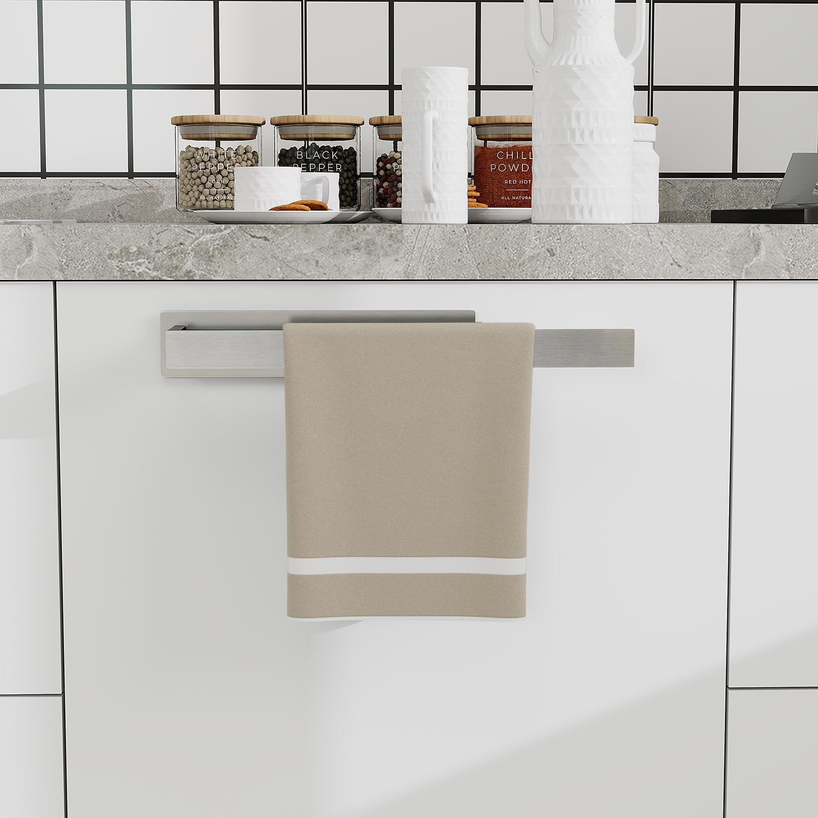 Vista Toallero Adhesivo Baño de Acero Inoxidable SUS304 Toallero Pared Resistente y Duradero 40cm Plata