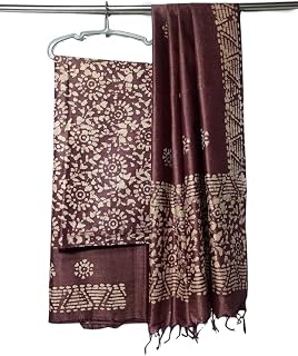 STB-SILK TEXTILES BHAGALPUR Women's Cotton Silk Handcrafted Batik Print Unstitched Salwar Suit Dress Material With Duputta... Price In India