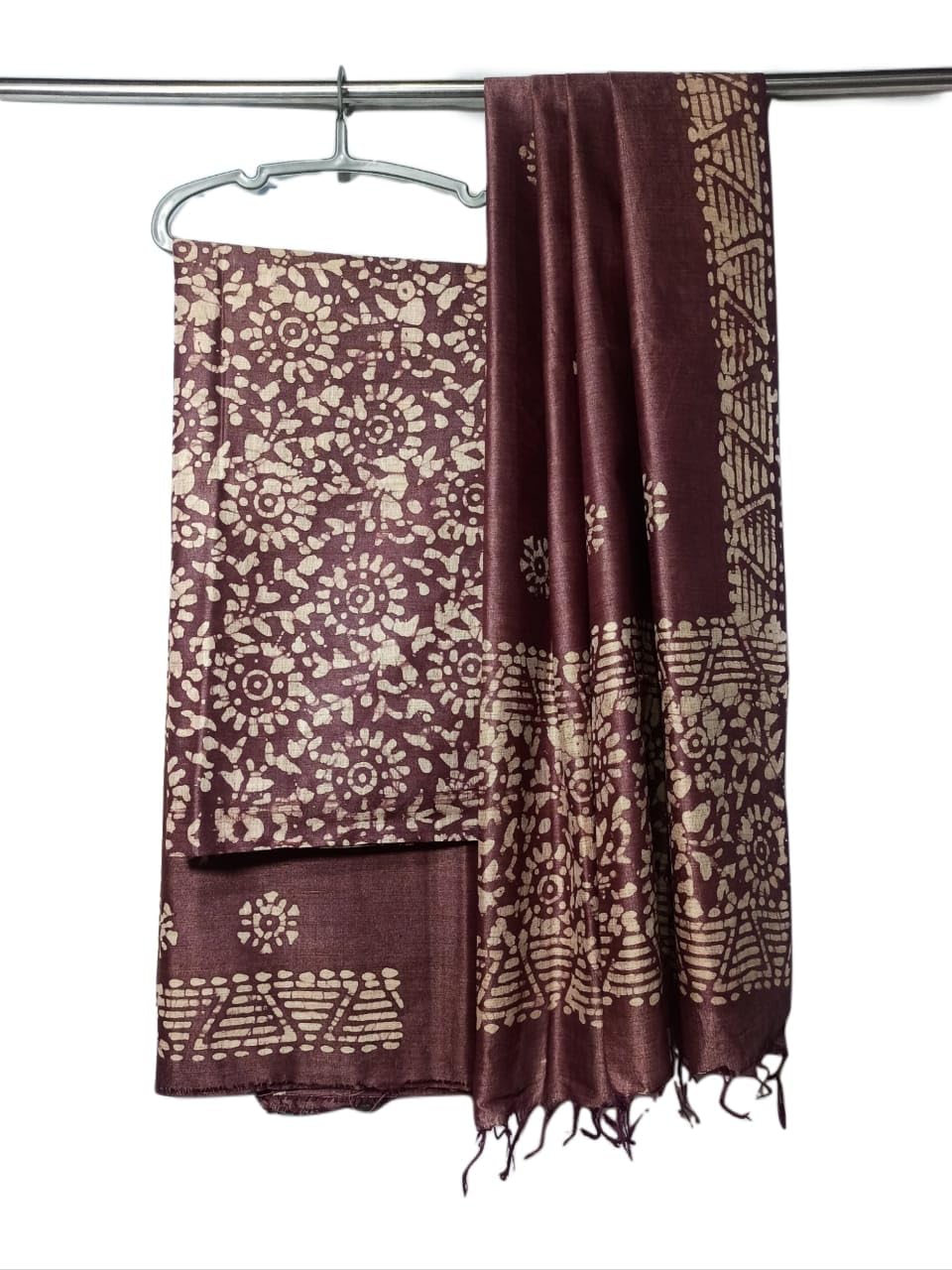 STB-SILK TEXTILES BHAGALPUR Women's Cotton Silk Handcrafted Batik Print Unstitched Salwar Suit Dress Material With Duputta... - Review, Price and Buying Guide
