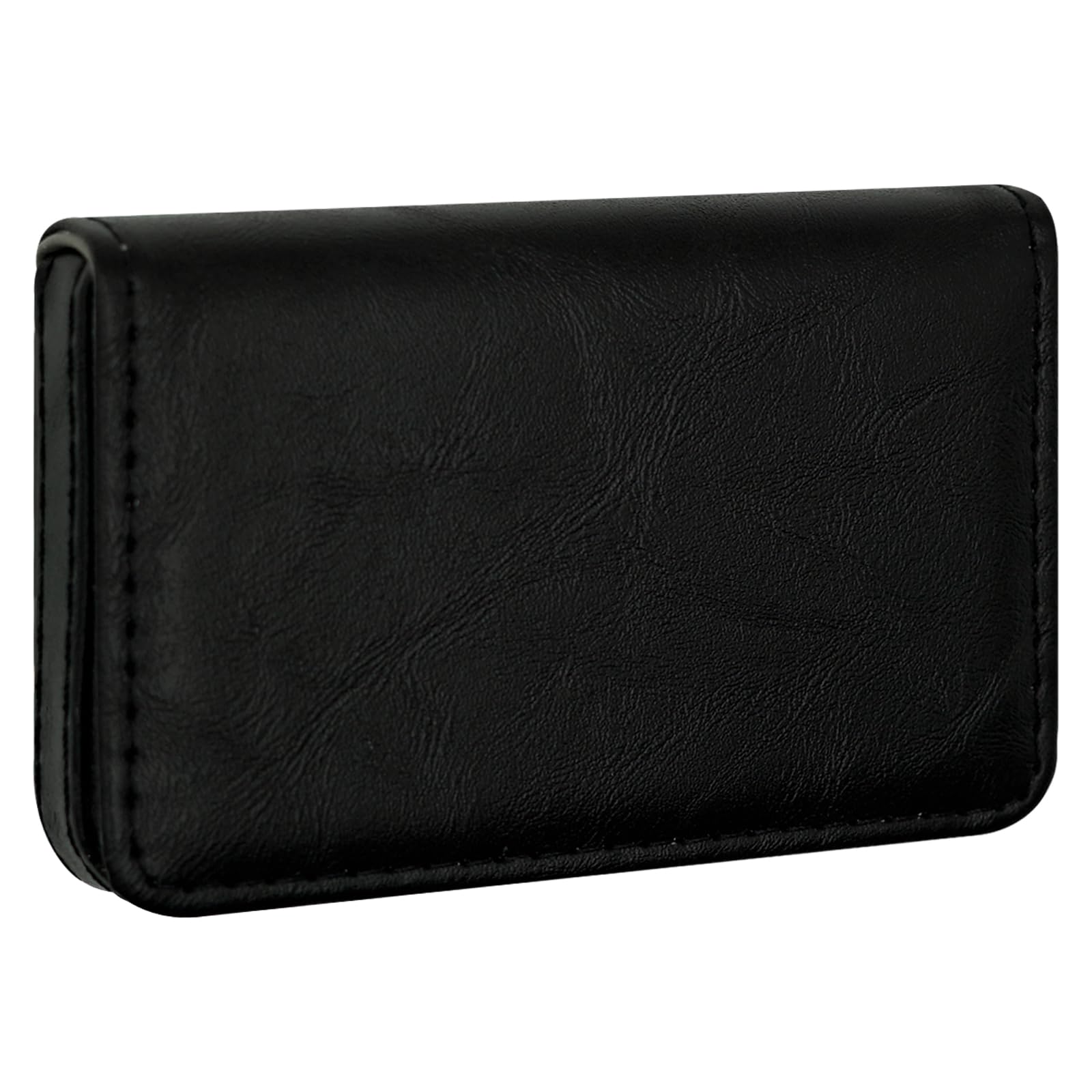 Business Card Holder, RFID Blocking PU Leather Wallet with Magnetic for Women and Men, Name ID Credit Card Case, Portable Stylish Carrier Purse for Business Social -ZZW Black