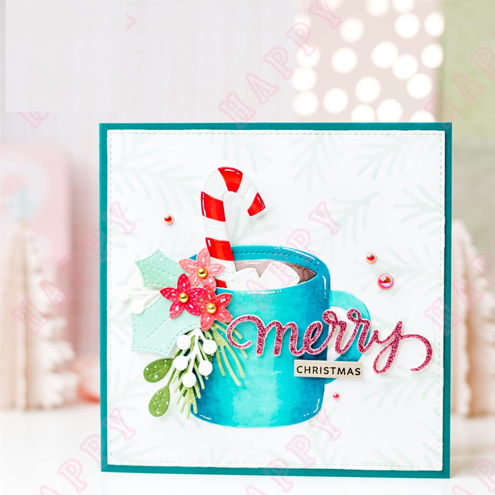 Christmas Snowflake Cup Metal Die Cuts,Merry Christams Snow Flower Leaf Cutting Dies Cut Stencils DIY Scrapbooking Decorativo Papel Scrapbooking Hacer tarjetas