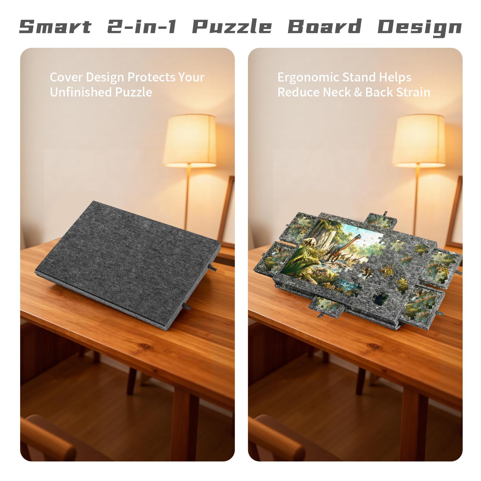 Tavolo puzzle professionale con 6 cassetti, 77 x 53,6 cm, con copertura, portatile, ideale per gli amanti del tavolo del puzzle