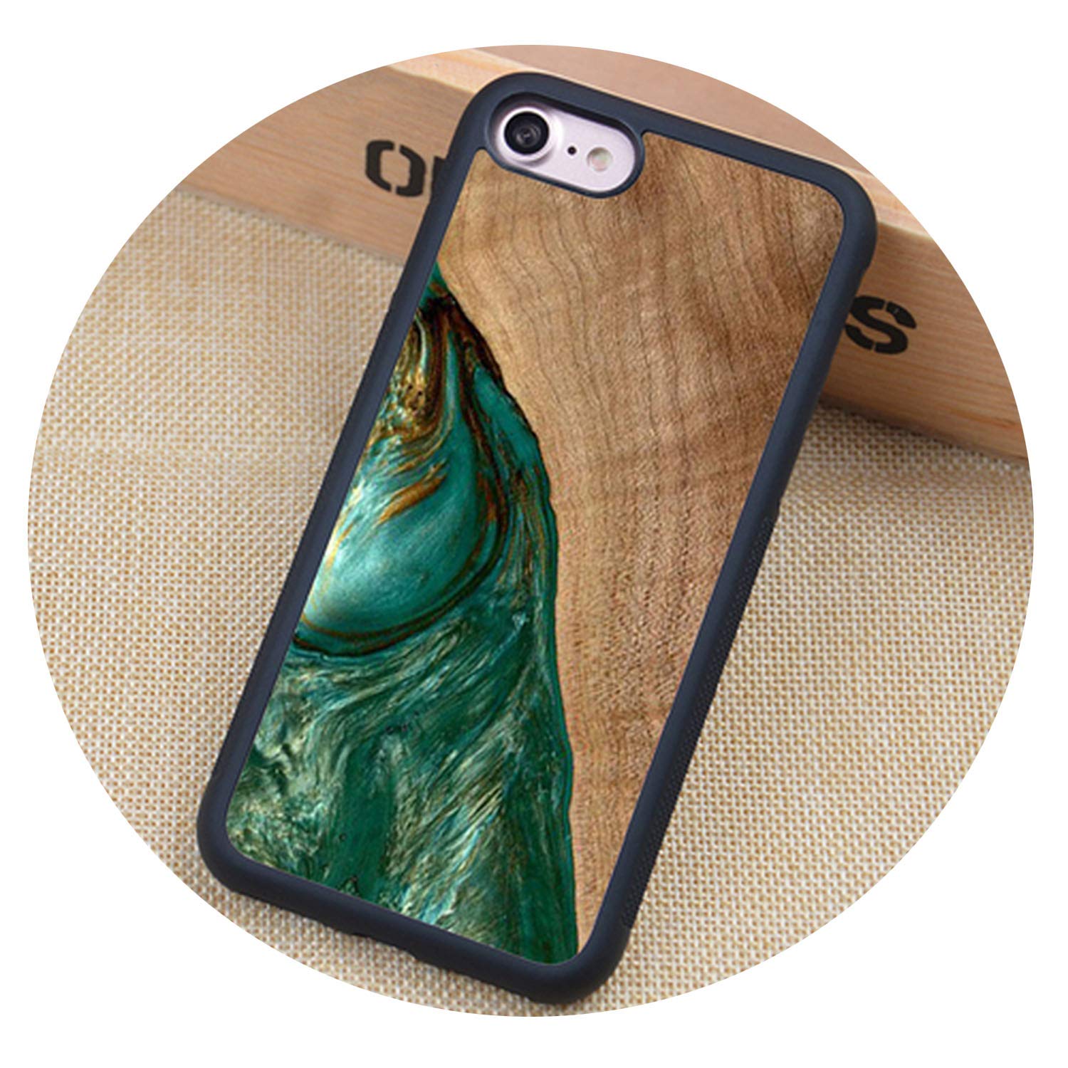 Wood Resin Marble Printed Soft Rubber Phone Cases For Iphone