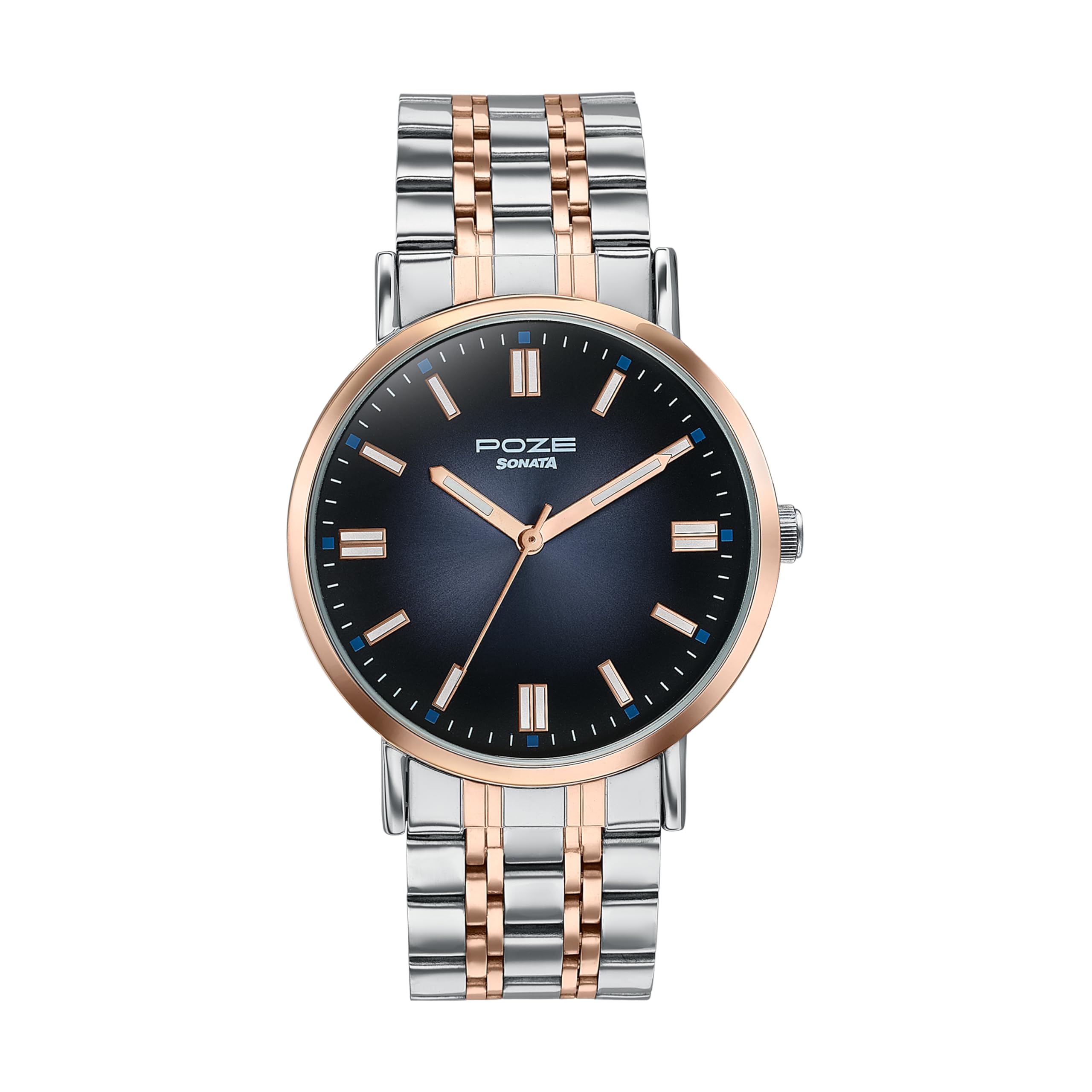 Poze Drop 6 Quartz Blue Round Dial Men's Watch | Sheet Metal Strap Material | Watches for Man | Watches for Men Analog - SP70083KM01-image-39