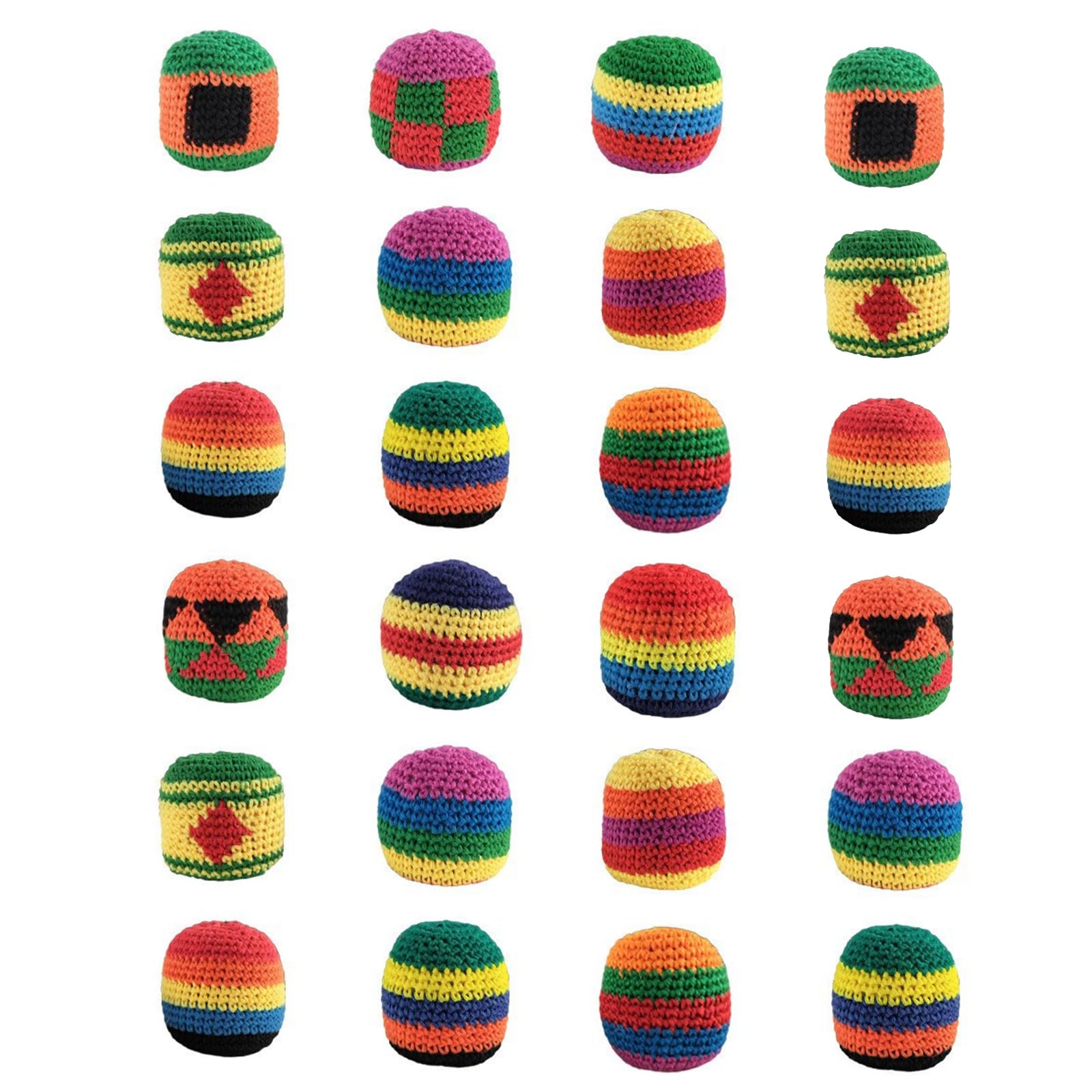 6/12/24PCS Knitted Hacky Sack Set, Hacky Sack Knitted Footbags, Crochet Kick Bags for Adults & Ks, Colorful Juggling Footbag for Outdoor Party Game, Handwoven Toss Pack — view 9