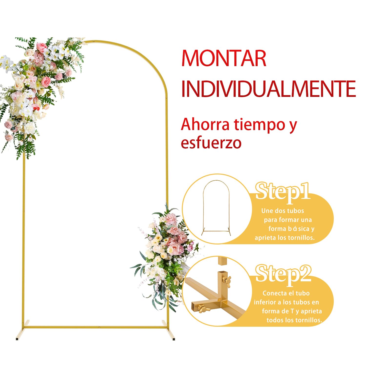 Soporte de Fondo de Arco de Boda de Metal de 2.2m, Marco de Arco para Fiesta de Cumpleaños, Celebración de Aniversario, Decoración de Fondo de Estudio