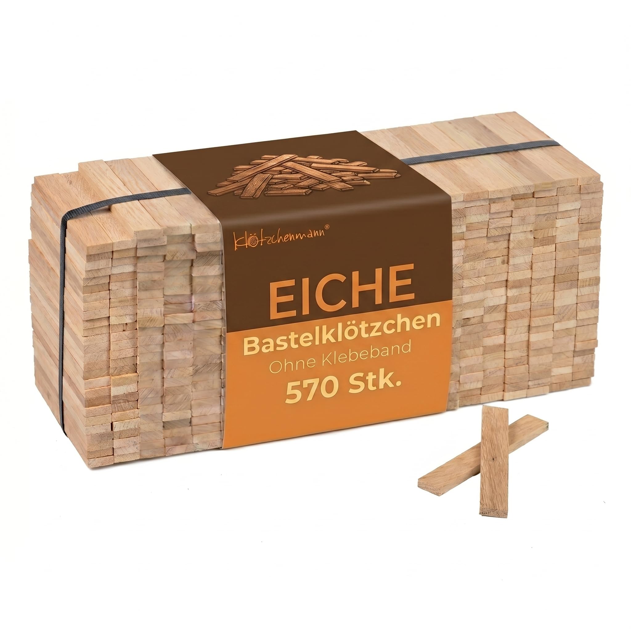 Bastelklötzchen 22x8x160 mm Eiche 570 Stück