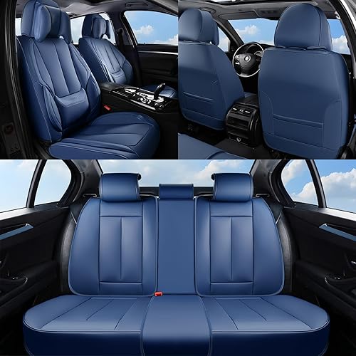 Miniatura 153 de Coverado - Fundas para asientos delanteros de automóvil, 2 piezas - Cojín de piel Nappa, protectores impermeables de ajuste universal para sedanes