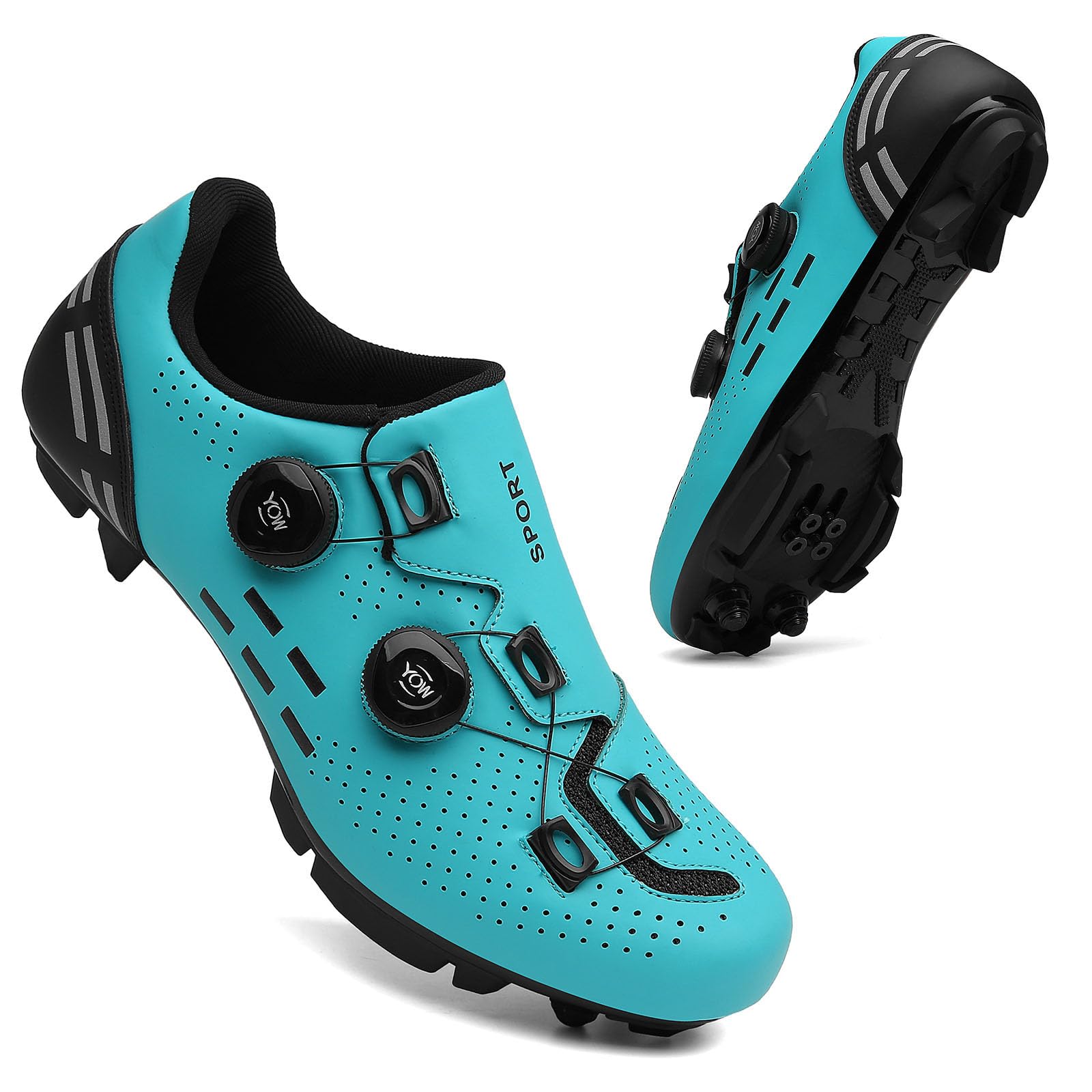 Mateju Zapatilla de Ciclismo Hombre Mujer, Colorido Transpirable Zapatillas Ciclismo Carretera MTB Compatibles con SPD/SPD-SL Lock System, Unisex Adulto Ciclismo Bicicleta Spinning