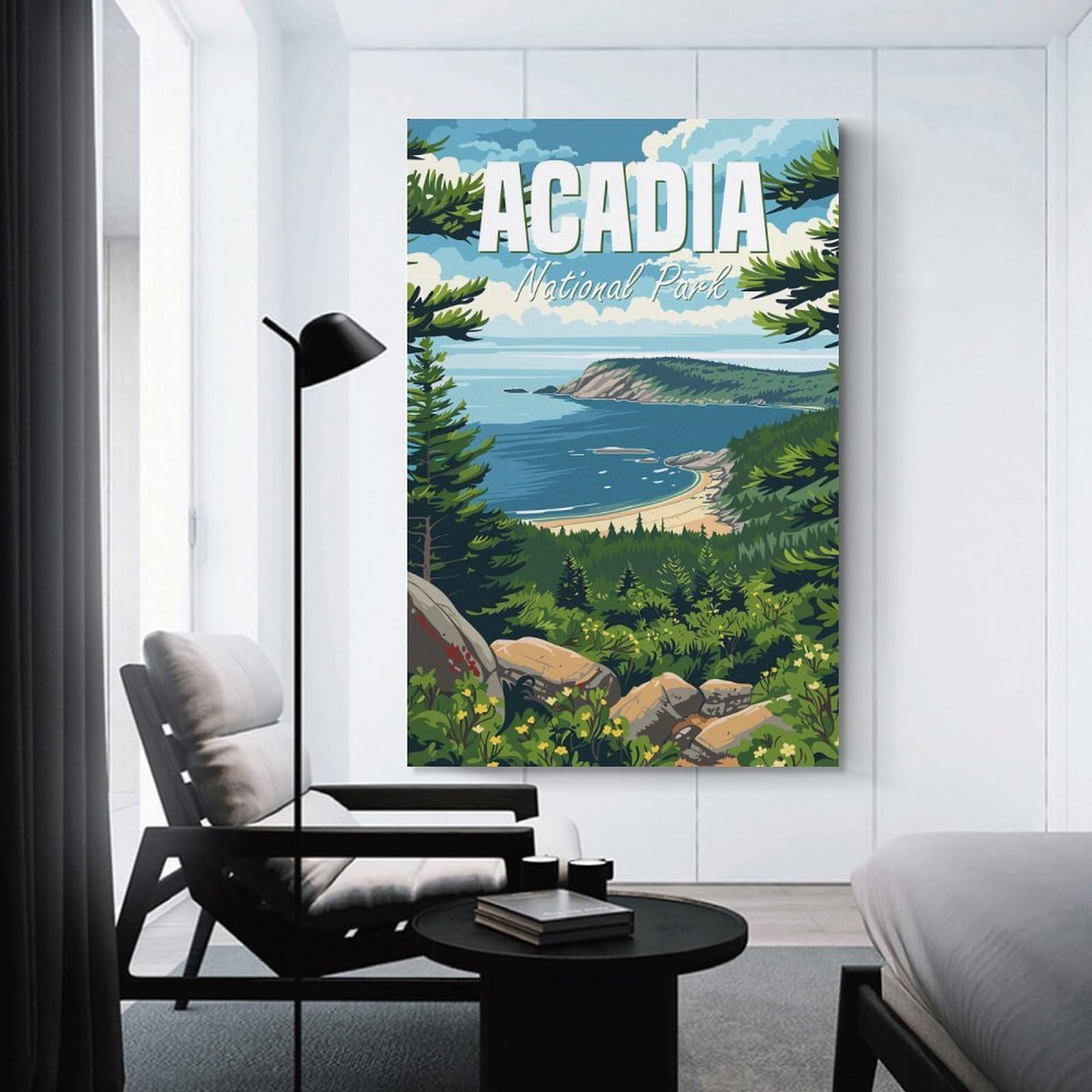 Junmoney Wall Art Print Acadia National Park(2), 20x30inch(50x75cm), for Hallway, Bedroom Or Modern Interiors, Thoughtful Wall Decor for Art Lovers