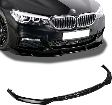 Front Bumper Spoiler Lip Gloss Black Fits for 2017-2019 BMW 5-Series G30 G31 G38 540i M Sport ABS Front Lip