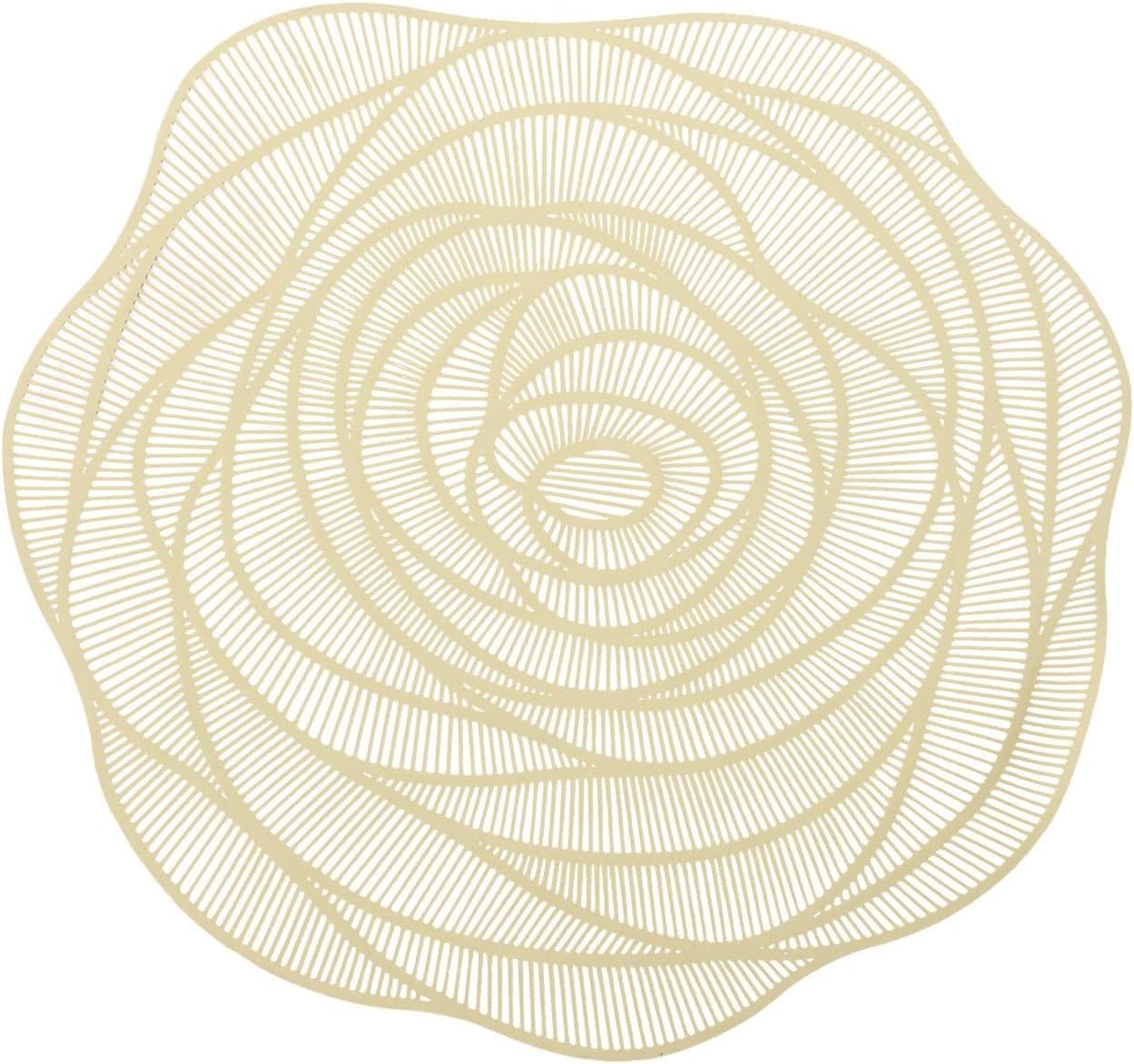 300 PCS Placemats, 14.96 Inch Rose Gold Foil Place Mats, Bulk PVC Heat Resistant Placemats for Dining Table, Wedding, Restaurant, Hotel, Cafe, Party Decor (Gold)