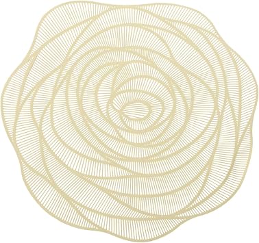 300 PCS Placemats, 14.96 Inch Rose Gold Foil Place Mats, Bulk PVC Heat Resistant Placemats for Dining Table, Wedding, Restaurant, Hotel, Cafe, Party Decor Gold