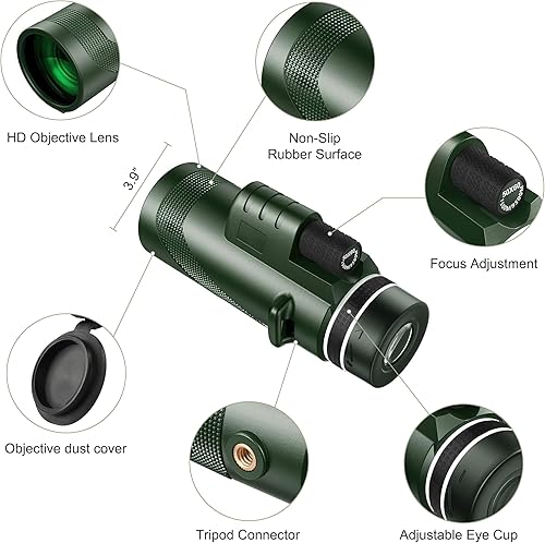 Miniatura 2 de Telescopio Monocular de alta potencia para adultos Monocular para Smartphone Adaptador Monocular Telescopio Caza Vida Silvestre Observación de aves