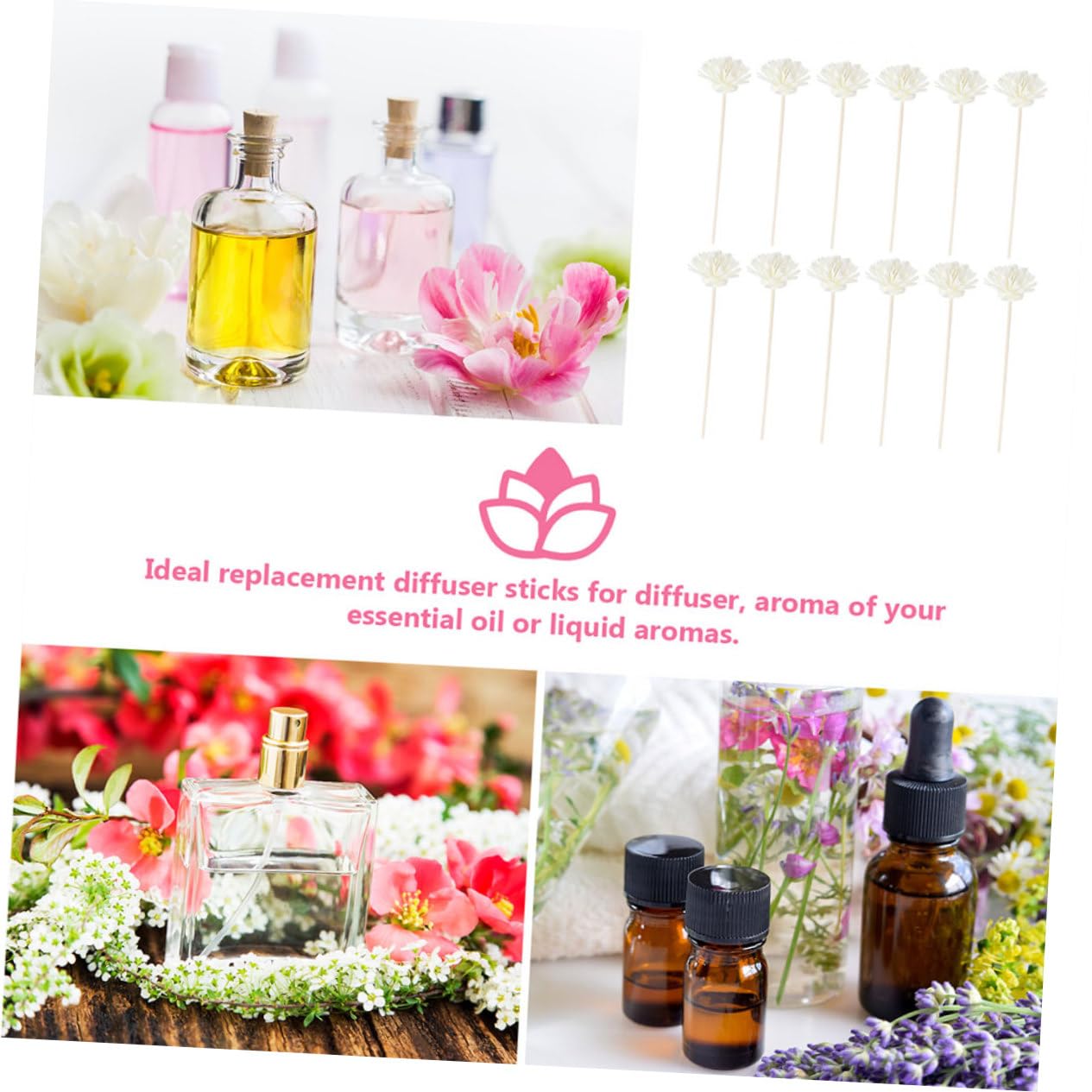 PRETYZOOM Wooden Diffuser Sticks Aromatherapy Accessories for Home Scent Diffusers