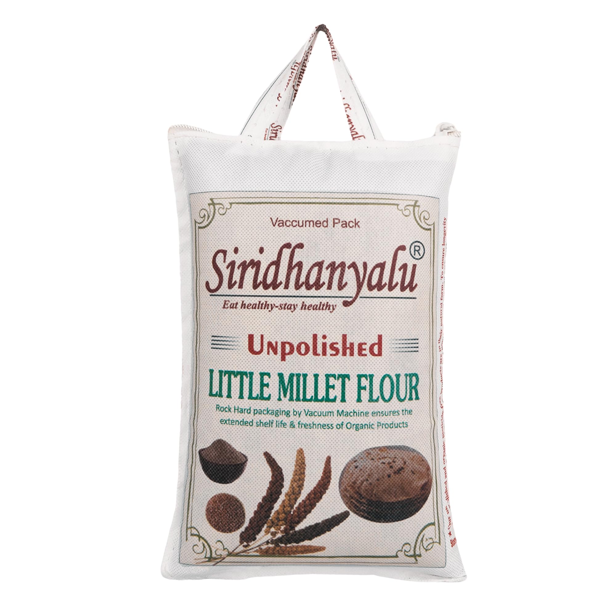 SIRIDHANYALU Little Millet Flour (Unpolished & Organic) | Gluten Free Little Millet Atta (Powder) For Diabetes | Little Millet Flour For Weightloss New Tech Rock-Hard Vacuumed Pack