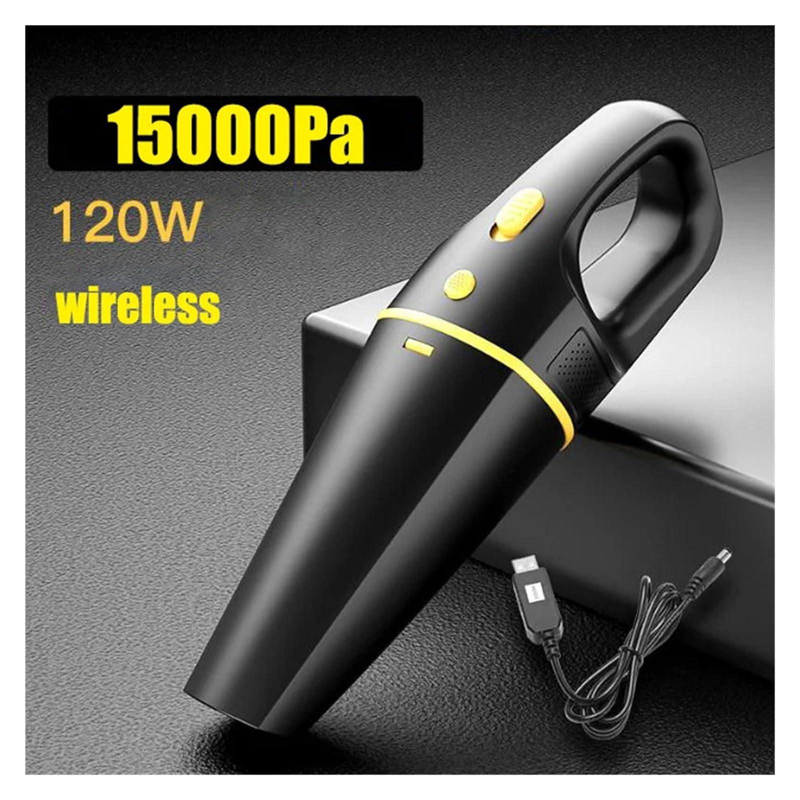 Aspiradora De Coche Carga Inalámbrica con Alta Potencia Succión, Pequeña For El Hogar Doble Propósito Limpieza Fácil Rápida Diversos Escenarios(15000Pa Wireless)