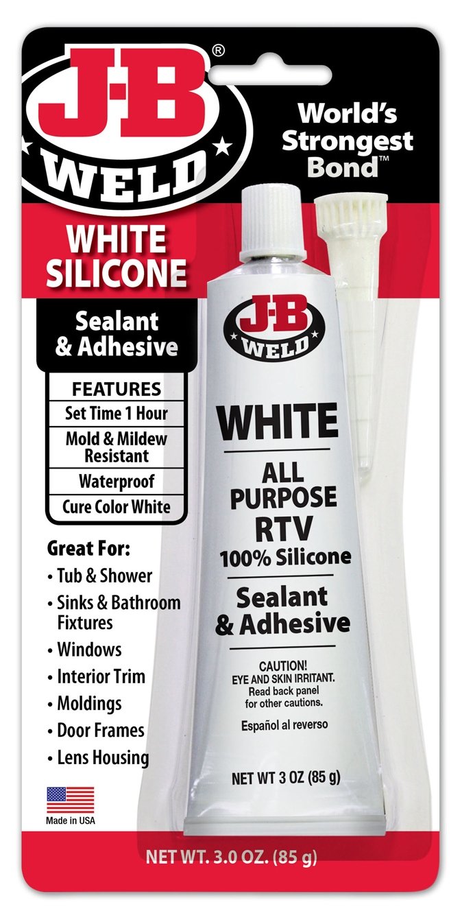 J-B Weld 31312 White All-Purpose RTV Silicone Sealant and Adhesive - 3 oz.
