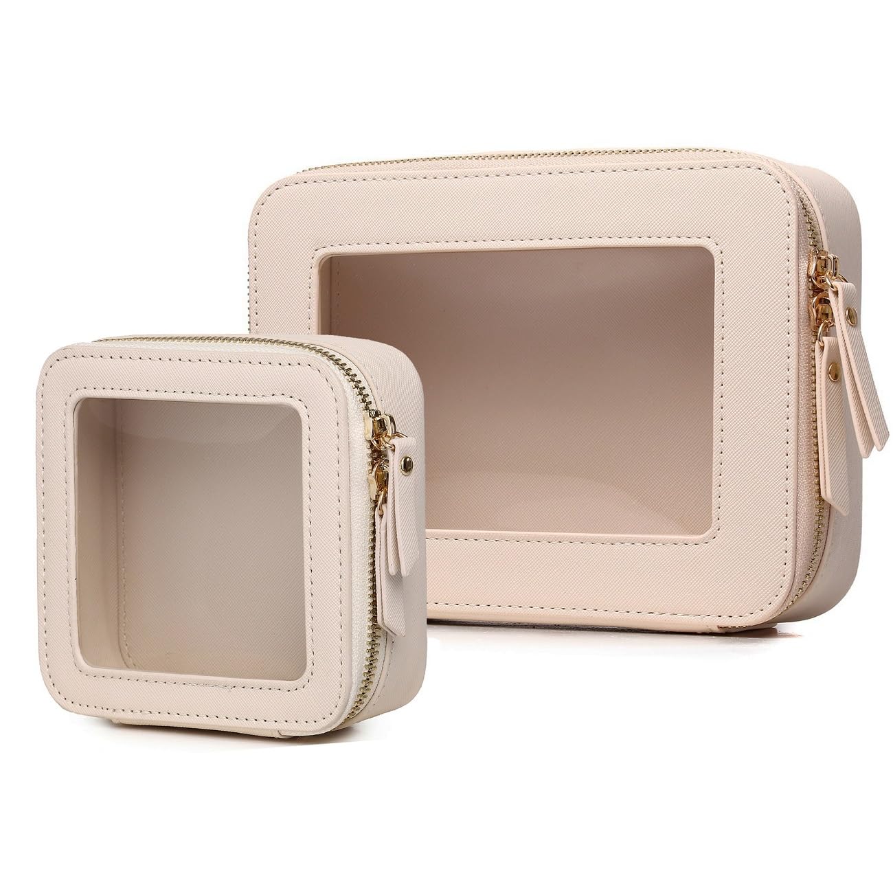 LOFOWN Clear Makeup Bag Set Portable Travel Cosmetic Bag and Toiletry Bag Women's Purse Pouch Cosmetic Stroage Organizer Bag with Zipper Car