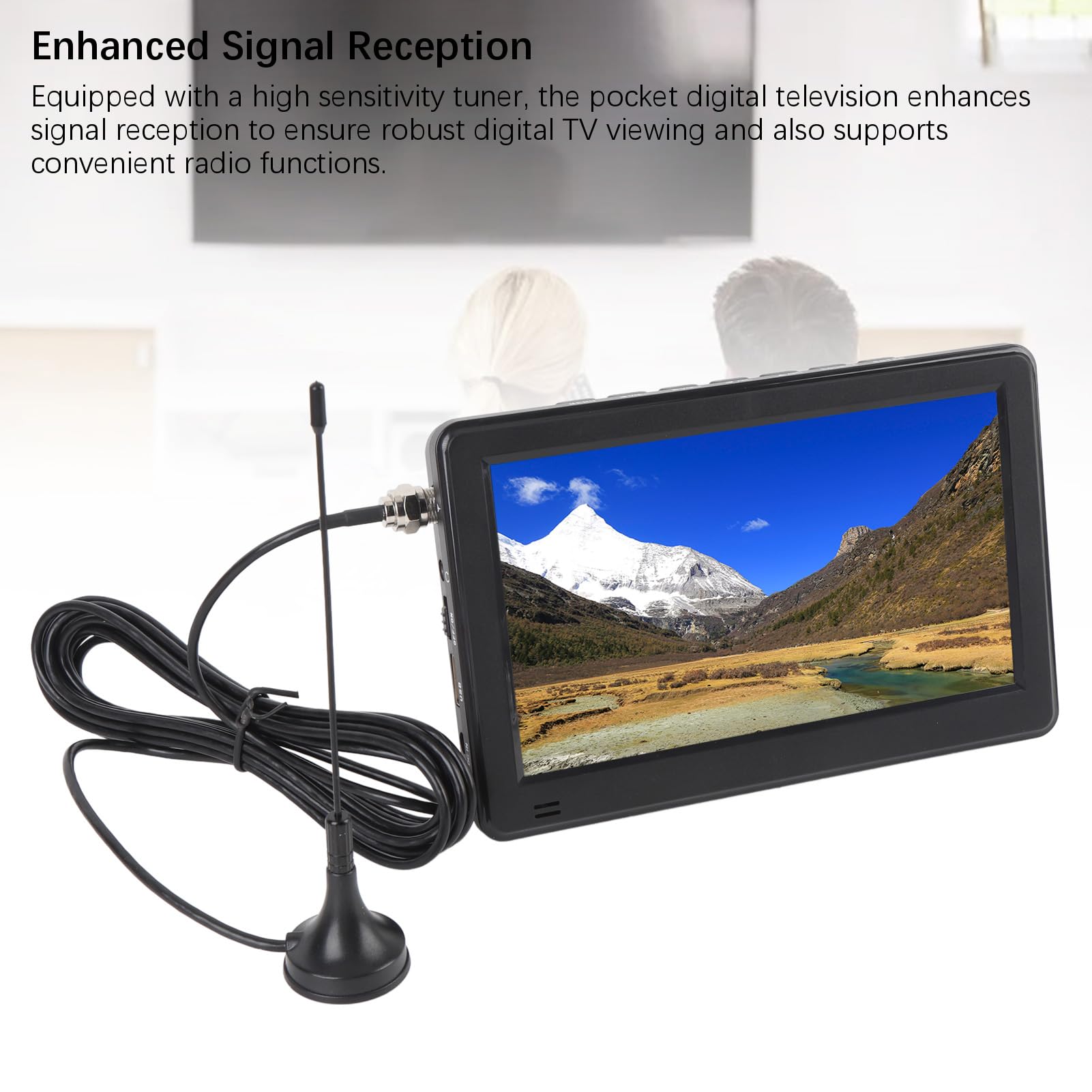 Téléviseur numérique portable de 6 pouces, écran vibrant, signal amélioré, adapté à l'extérieur
