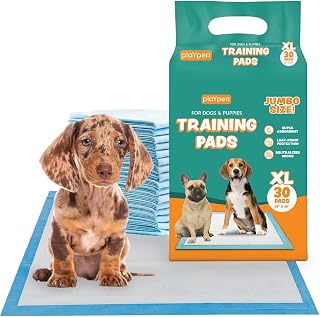 Leak Proof Dog Training Pads Dog Pee Pads Extra Large Puppy Essentials, Super Absorbent Odor Nueutralizing Jumbo Size Underpads 26" x 30" Puppy Pads 30 Count - PLAYPEN