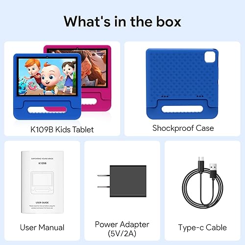 Miniatura 8 de ApoloSignage Tablet para niños, tableta Android 13 de 10.1 pulgadas para niños, almacenamiento ampliable, batería de larga duración, WiFi,