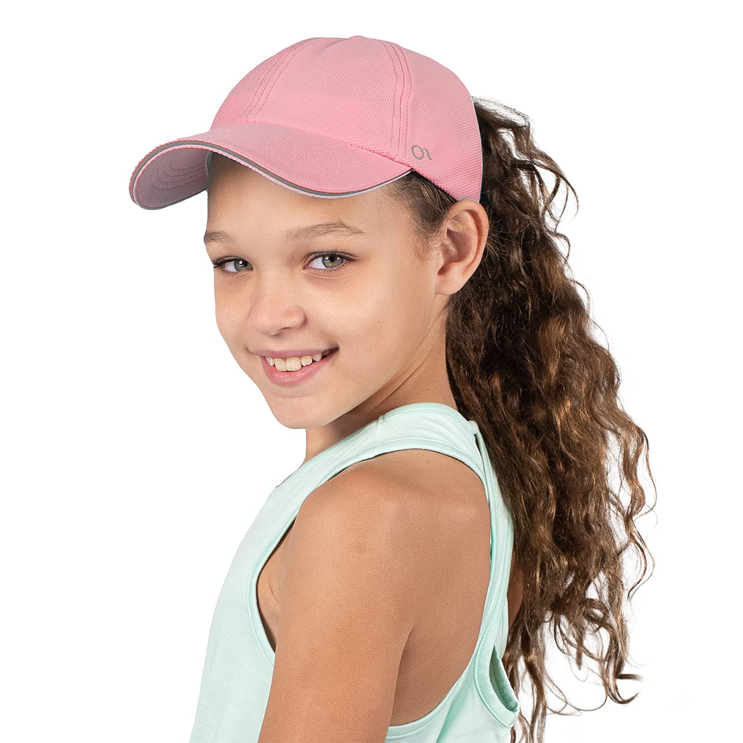 PonyfloKids Active Ponytail Hat - Ponytail Cap, Girls Baseball Hat, Full Back Opening, Cute Hats for Girls Ages 7-12 Years