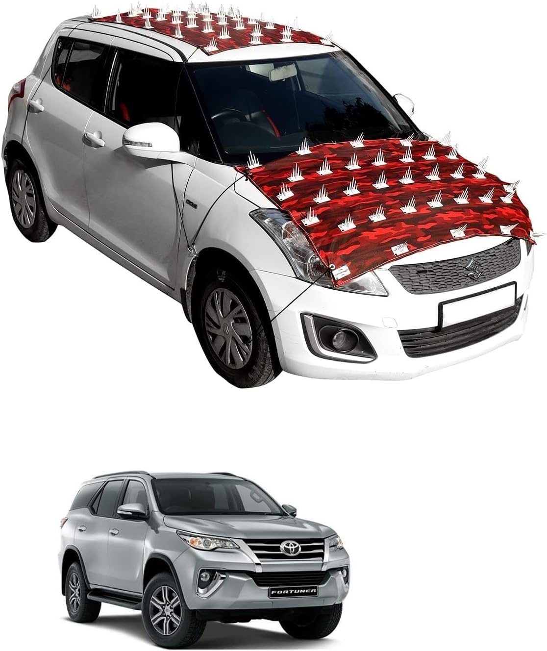 AUTOADDICT Auto Addict Car Protection Cover from Monkey and Dog for Car Roof and Bonnet for Toyota Fortuner New (2016-Present)