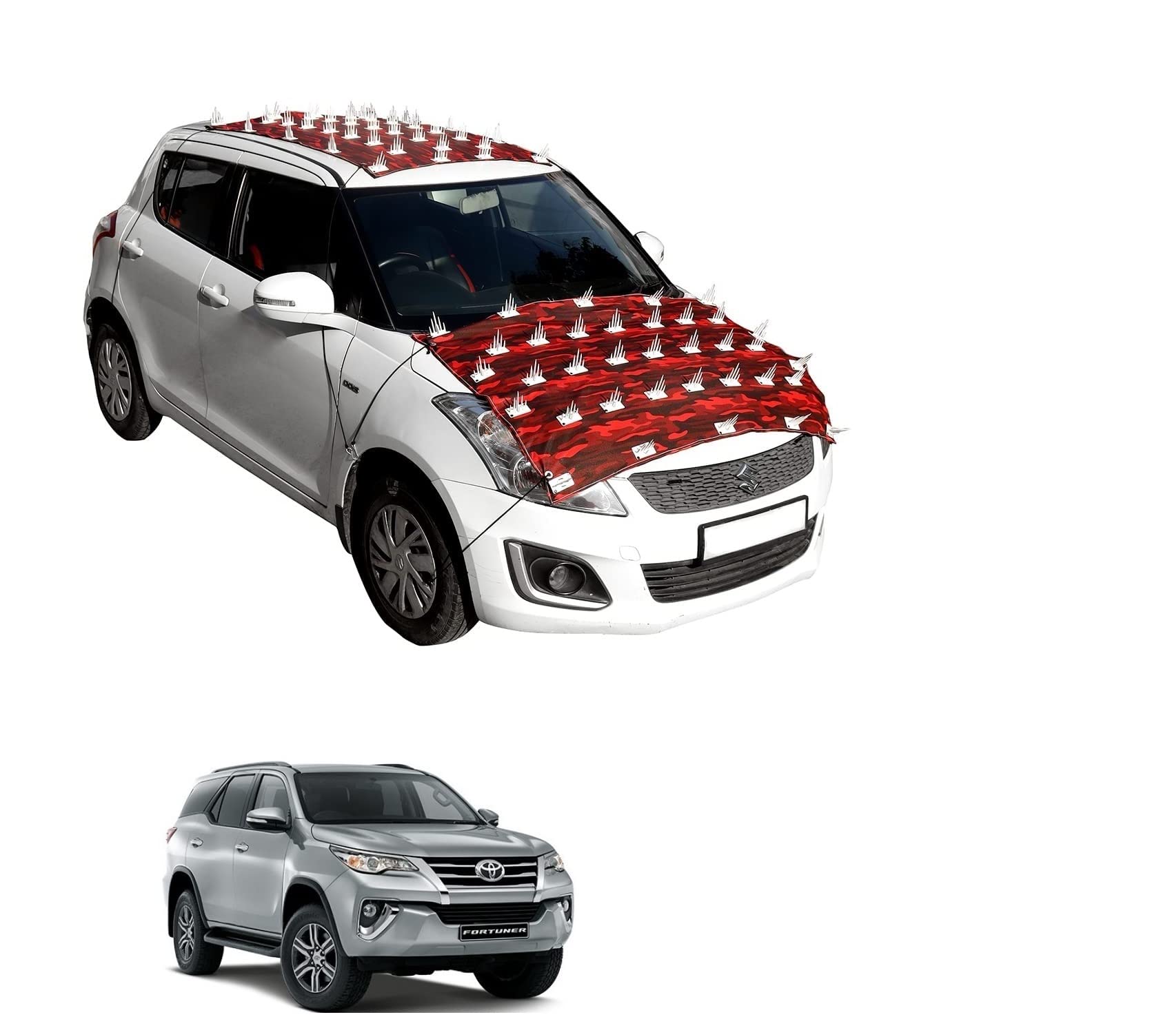 AUTOADDICT Auto Addict Car Protection Cover from Monkey and Dog for Car Roof and Bonnet for Toyota Fortuner New (2016-Present)