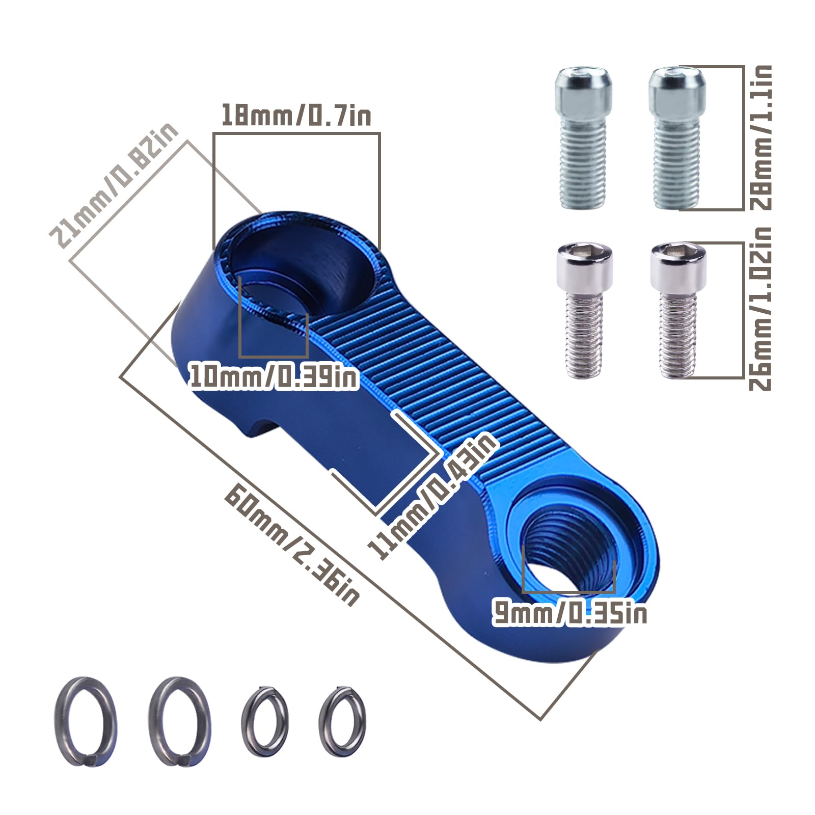 PSLER Motorcycle Mirror Riser Extenders - 10mm/8mm Mount, 2 Right Hand Threads, Lift & Widen View
