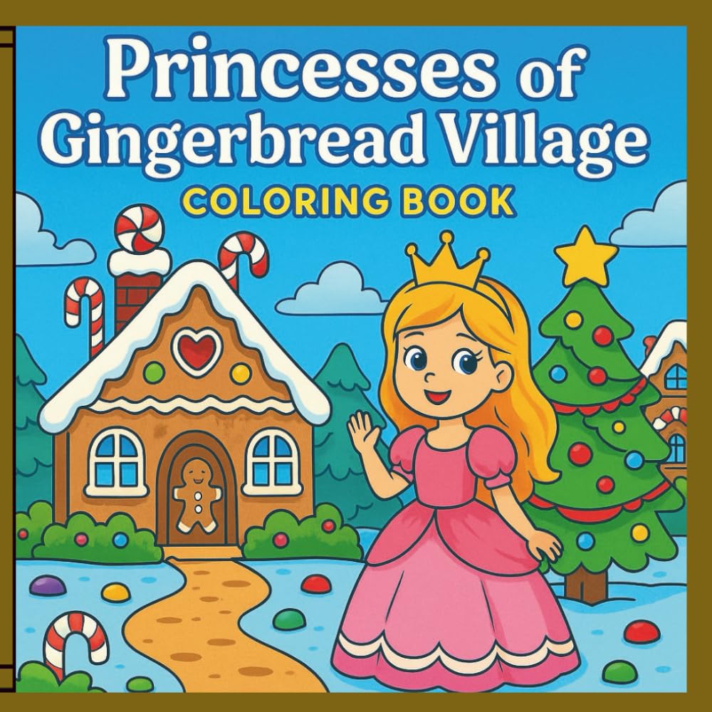 Princesses of Gingerbread Village: A Magical Coloring Book with Pricesses and Christmas Cheer