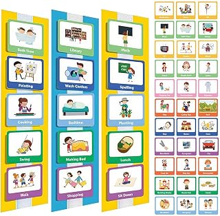 PATPAT® Schedule Planner Flash Cards for Kids, Wall Planner Autism Daily Chore Routine Chart with 60 Cards, 12 Background ... Price In India