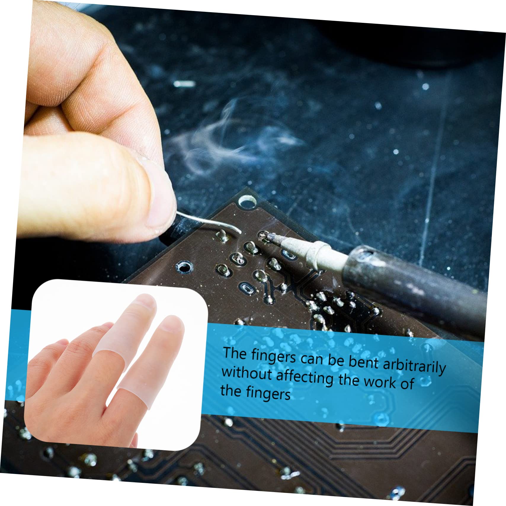 WOFASHPURET 8 Pairs Silicone Finger Sleeves of Reusable Finger Protection Covers Transparent Design for Comfortable Use for Both Men and Women Easy to Clean and Store