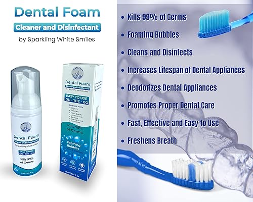 Miniatura 3 de Espuma dental Pearldent - Limpia y esteriliza aparatos dentales y ortográficos extraíbles - Suministro de hasta 4 meses. Ideal para alineadores,