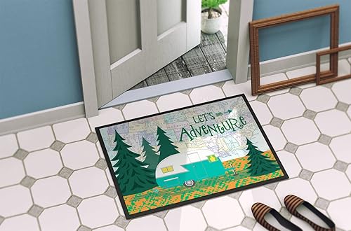 Miniatura 4 de Caroline's Treasures VHA3003MAT Let's Adventure Glamping - Felpudo para puerta delantera, 18 x 27 pulgadas, para interiores y exteriores, para