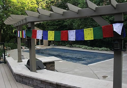 Miniatura 2 de DharmaObjects Banderas tibetanas de oración para interiores y exteriores, banderas de oración con caballo de viento, paquete de 25 banderas (Multi