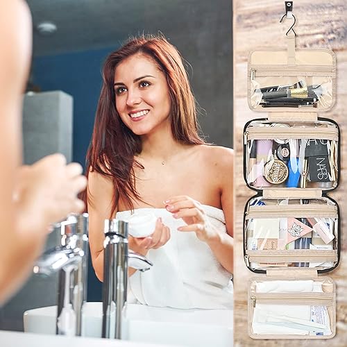 Miniatura 5 de Neceser para mujer, neceser de viaje para colgar y maquillar, Negro -, Moda linda