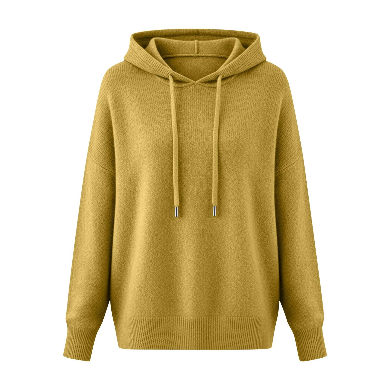 Oversize Hoodie Donna Tinta Unita Felpe In Maglia Morbido Casual Pullover | Felpa Donna Con Cappuccio E Coulisse Abbigliamento Curvy Maglia Elasticizzata Sportswear Sweatshirt Autunno Invernale